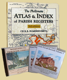 Parish Record CDs and a book locating Parish Registers
